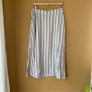 Caslon Linen Blend Midi Skirt James Stripe
